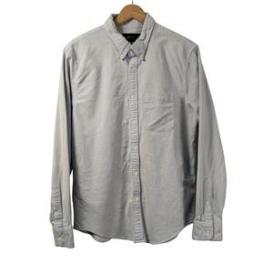 Abercrombie Fitch Long Sleeve Chambray Shirt Men Blue‎ Size L Stretch